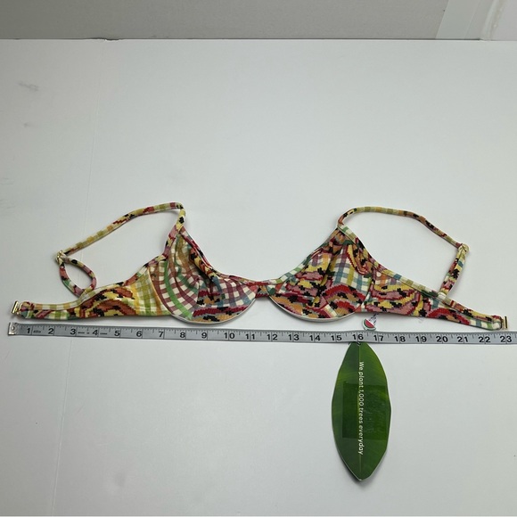 Farm Rio‎ Banana Vichy Swim Bikini Top Womens Size XS Summer Vacation NEW - Picture 9 of 12